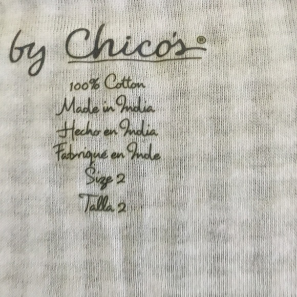 Chico's green check top size 2 - Picture 4 of 9